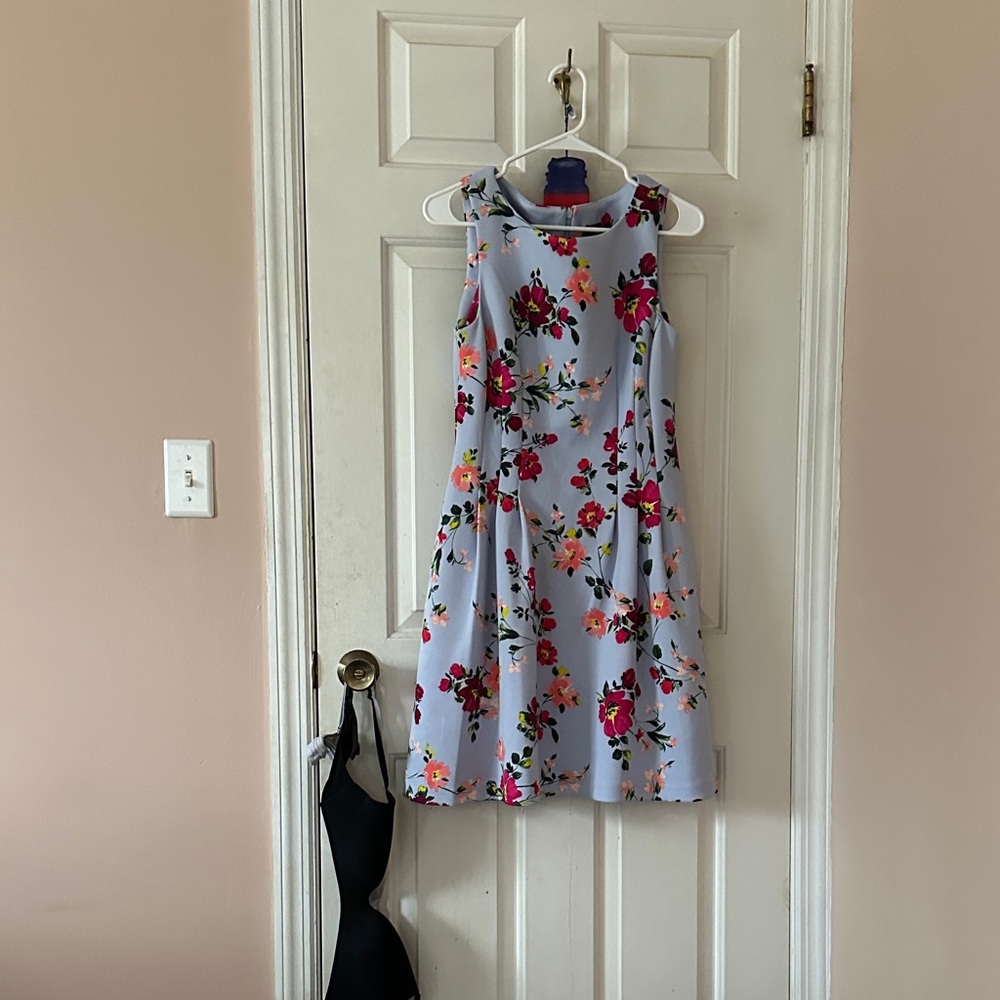 Vince Camuto Lavender Floral High-Low Dress